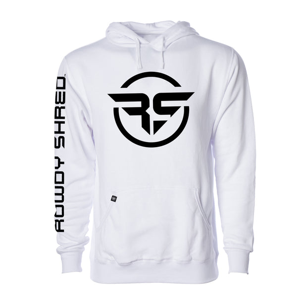 Rowdy Shred White Logo Hoodie